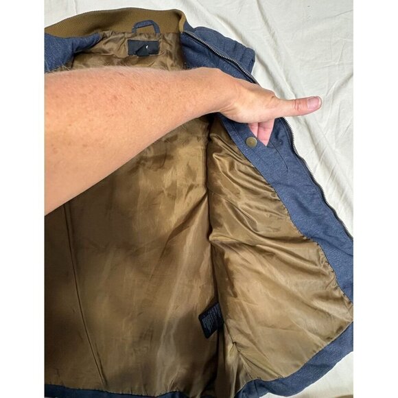 H&M Mens 38R Navy Blue Puffer Vest With Front Pockets & Zipper Closure Gorpcore - Picture 8 of 10